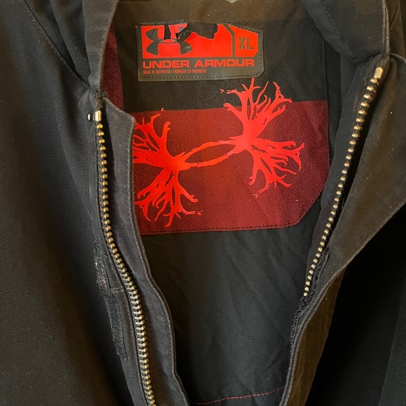 Under Armour Men's XL Burley Jacket Black Hunting Hooded Canvas Hoodie - Picture 5 of 6